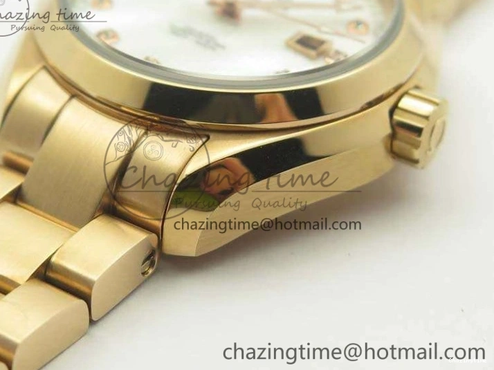 0317 Timeless Aqua Terra Ladies 35mm RG V6F Best Edition White MOP Dial On RG Bracelet A 8102